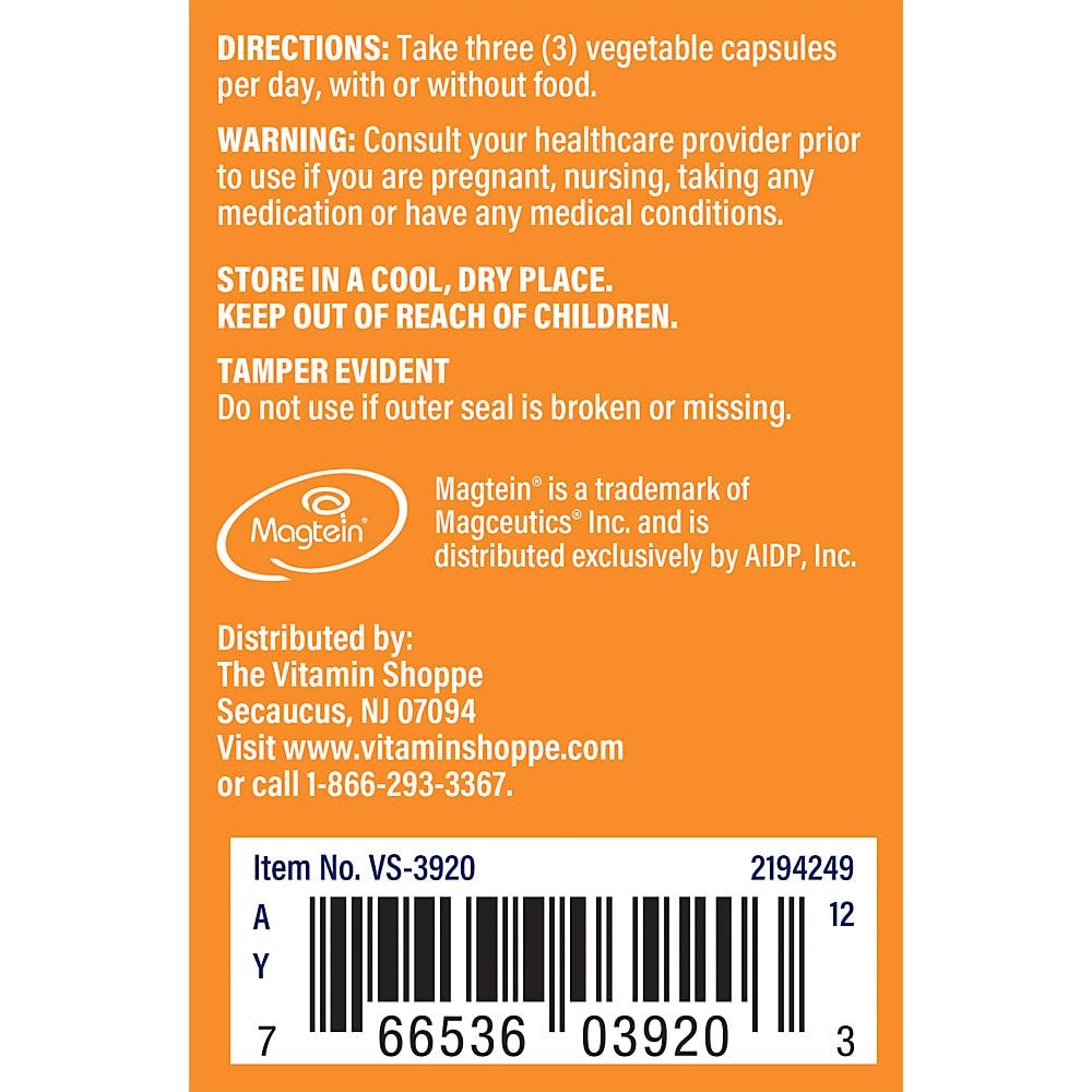 The Vitamin Shoppe Magnesium – Muscle Relaxation Bone Health Energy Production