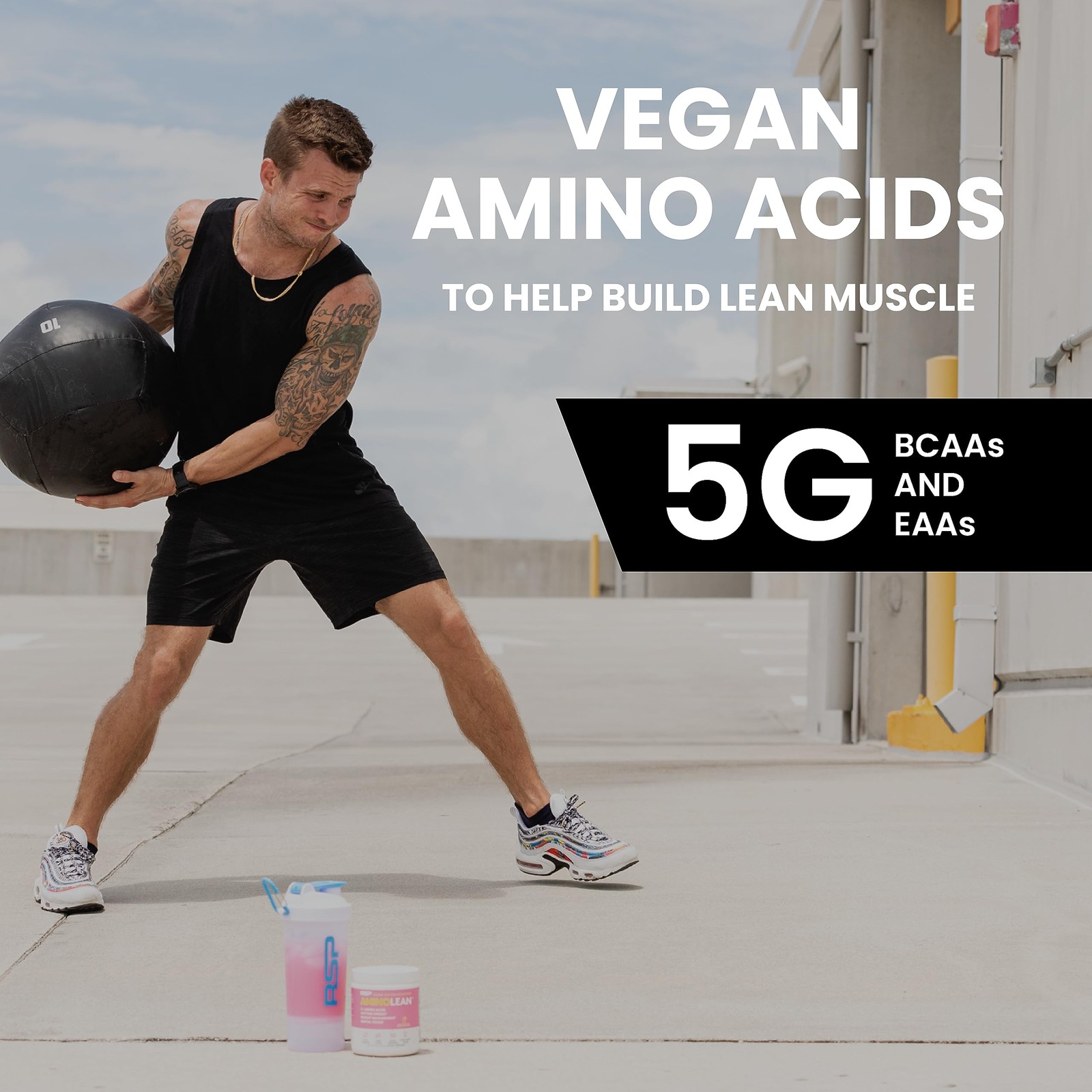 RSP Nutrition AminoLean Pre Workout Powder, Amino 30 Servings, Light Red