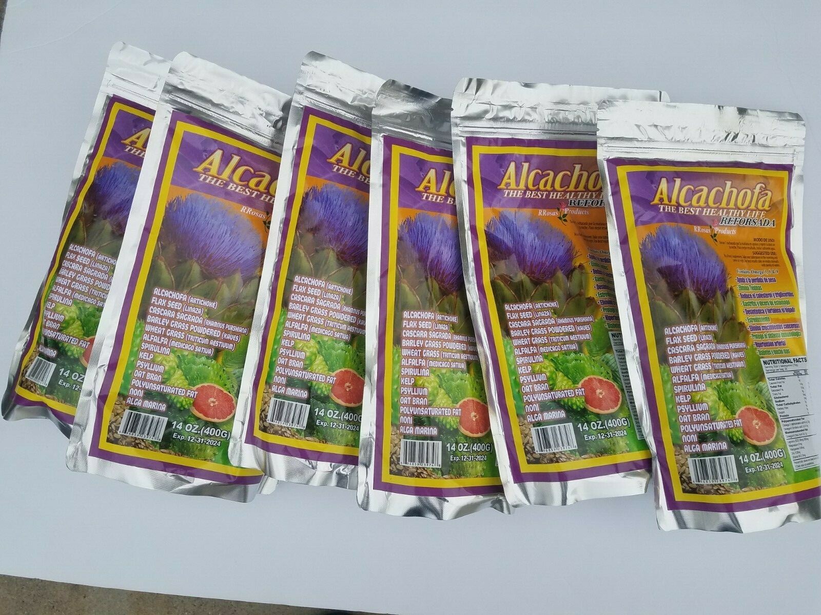 6 PACK THE BEST HEALTHY LIFE ALCACHOFA REFORSADA R.ROSAS PRODUCTS 14 OZ 12/2024