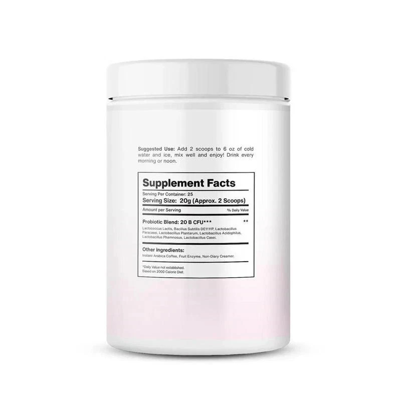 Bella All Natural Probiotic + Prebiotic Powder Iced Coffee.