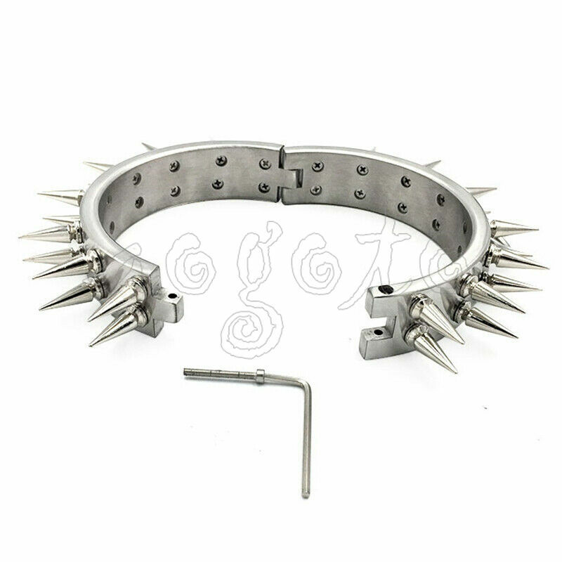 3cm 4cm 6cm High Stainless Steel Neck Collar With Thorn Double Row Spike Choker