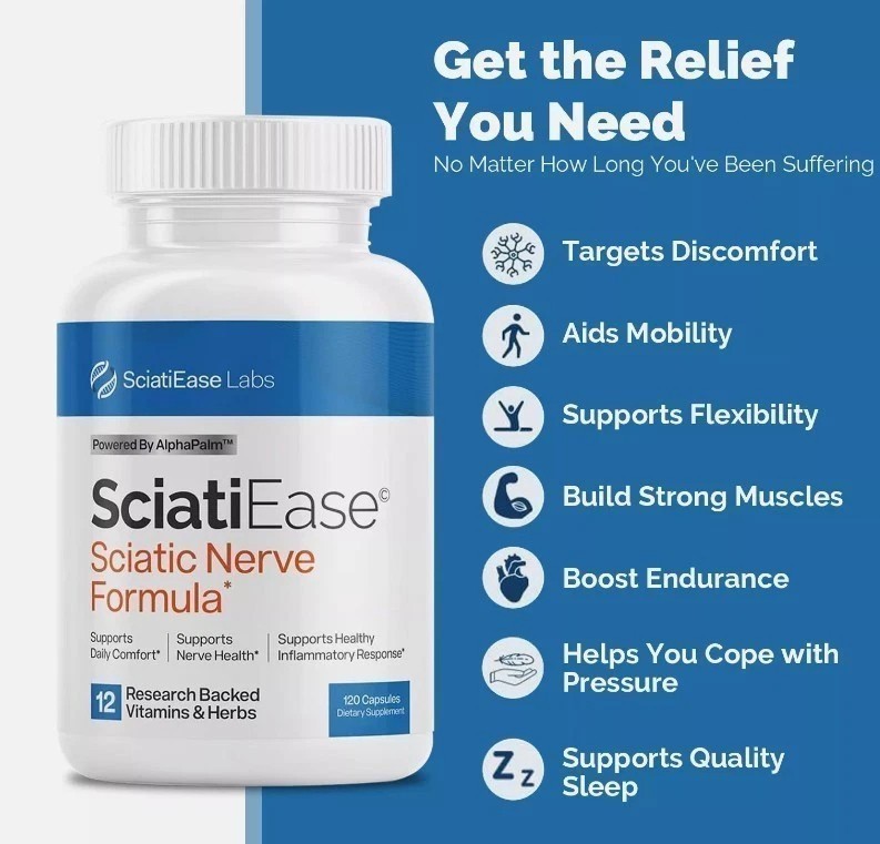 NEW 3 Pack SciatiEase Labs Sciati Ease Sciatic Nerve Formula 120 Cap