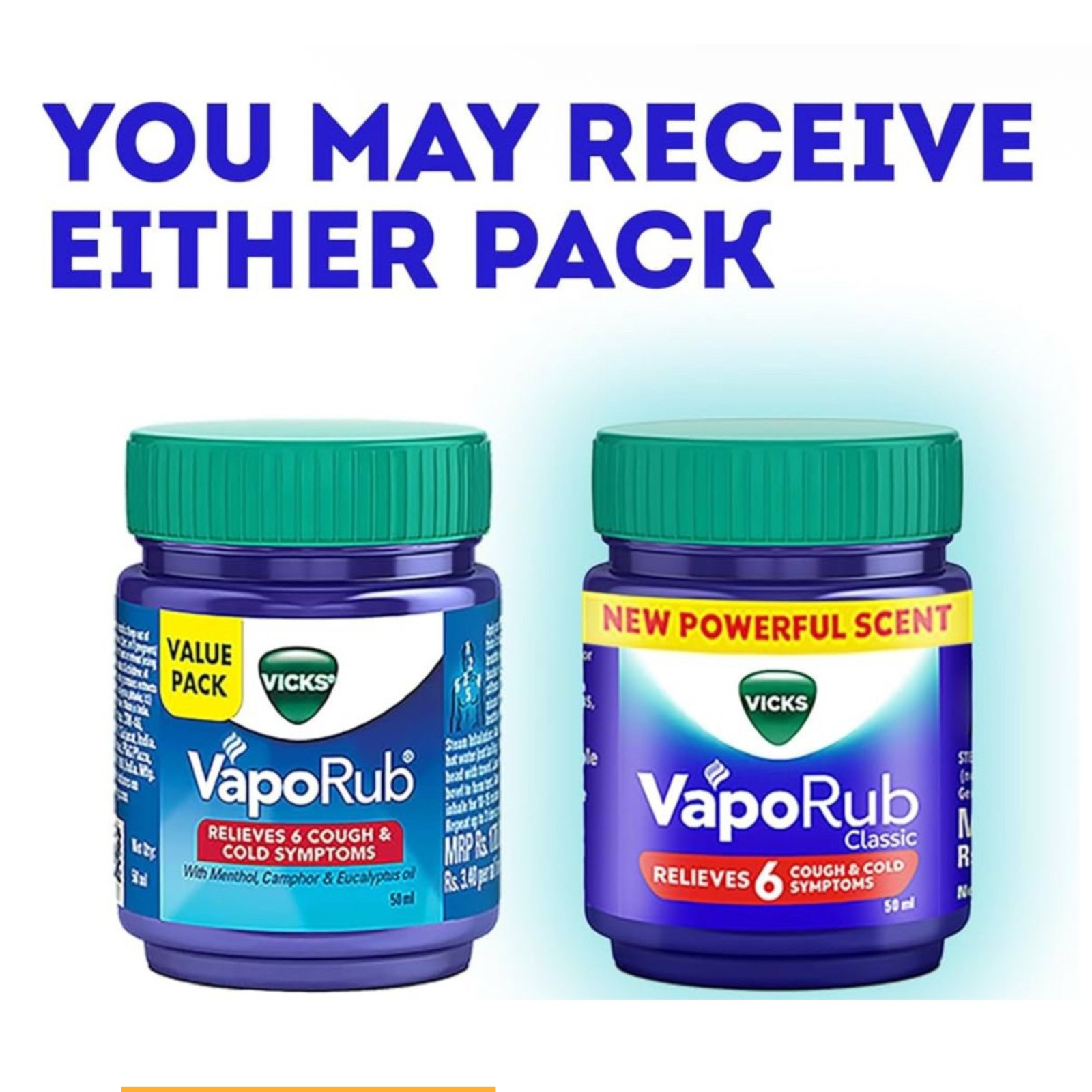 Vicks VapoRub Vaporize blocked nose Relieves cough Cold Nasal headache 50ml 1-pk