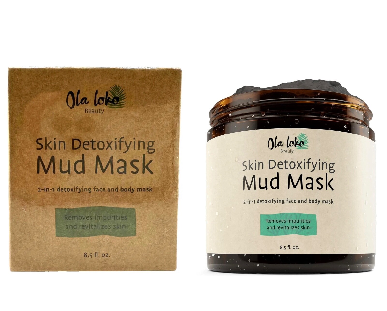 Ola Loko Skin Detoxifying Pure Clay Mud Mask – 8.5 fl oz/ Pack of 2, EXP 01/2025