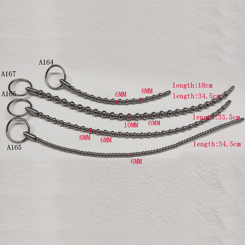 Male E-stim Shock Stainless Steel Dilator Stretcher Urethral Plug Sounding Beads