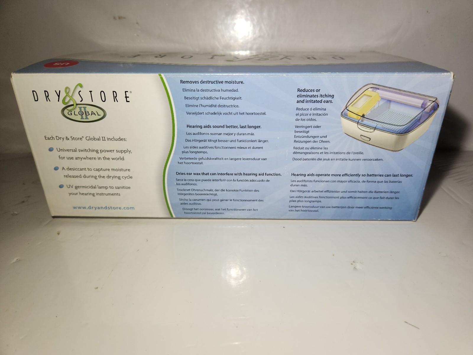 Dry and Store Global II Electric Hearing Aid Dehumidifier A3e