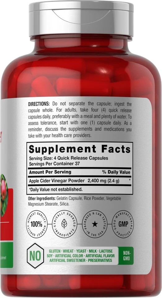 2 BOTTLES-Apple Cider Vinegar Capsules | 2Kmg | 150 Count | Non-GMO| by Horbaach