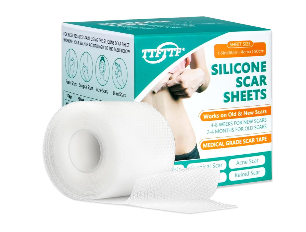 2 PCS Silicone Scar Sheet Medical Grade 1.6in x 60in/4cm x 150cm Per Box
