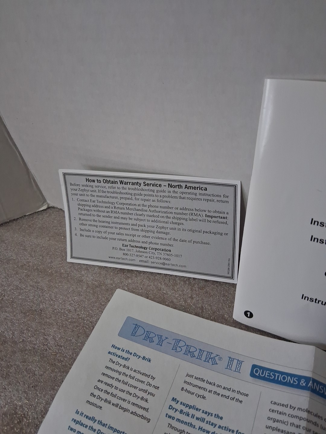 Operating Instructions Manual For Only Dry & Store Zephyr Hearing Aid Dryer