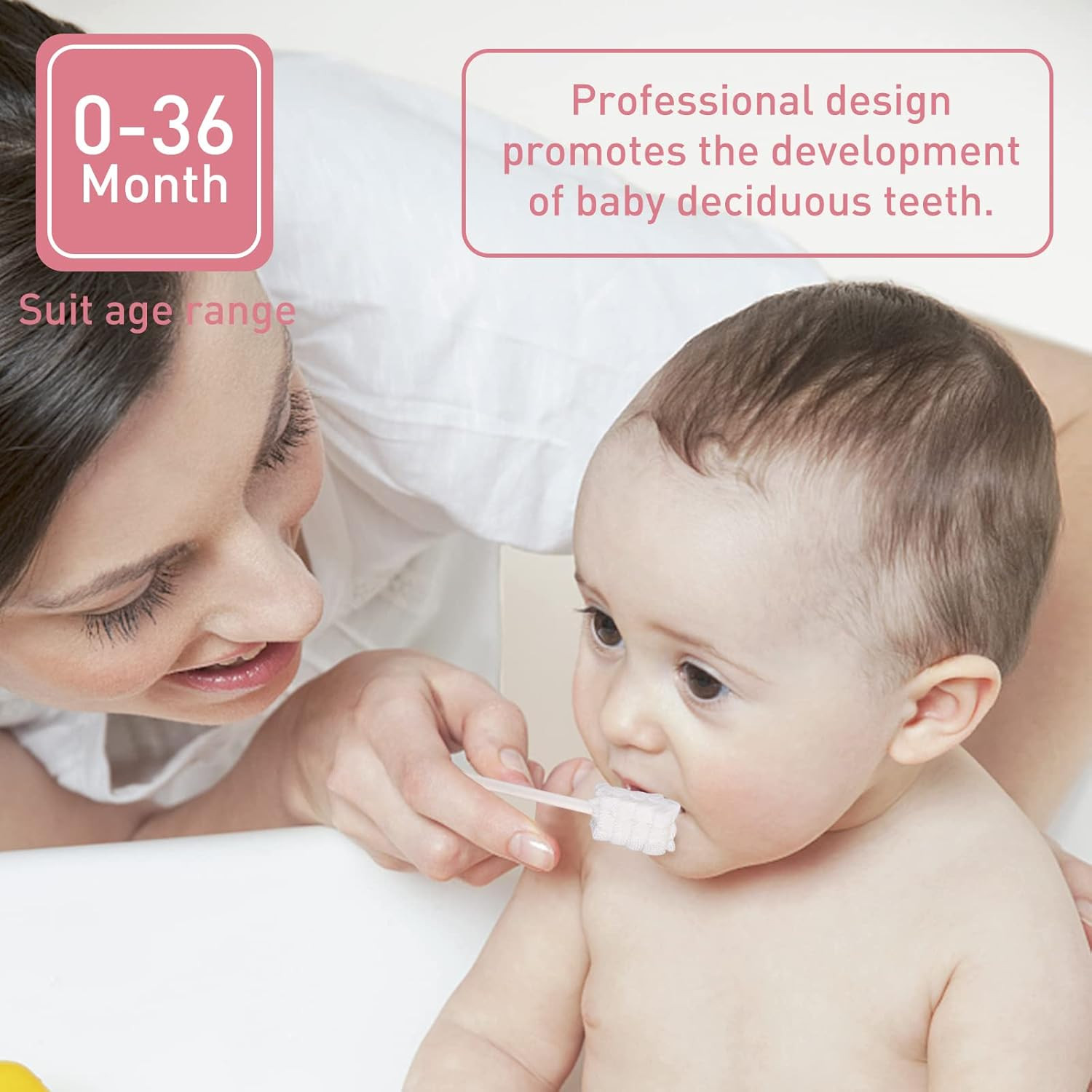 60 Pcs Disposable Baby Tongue Cleaner & Toothbrush for 0-36 Months