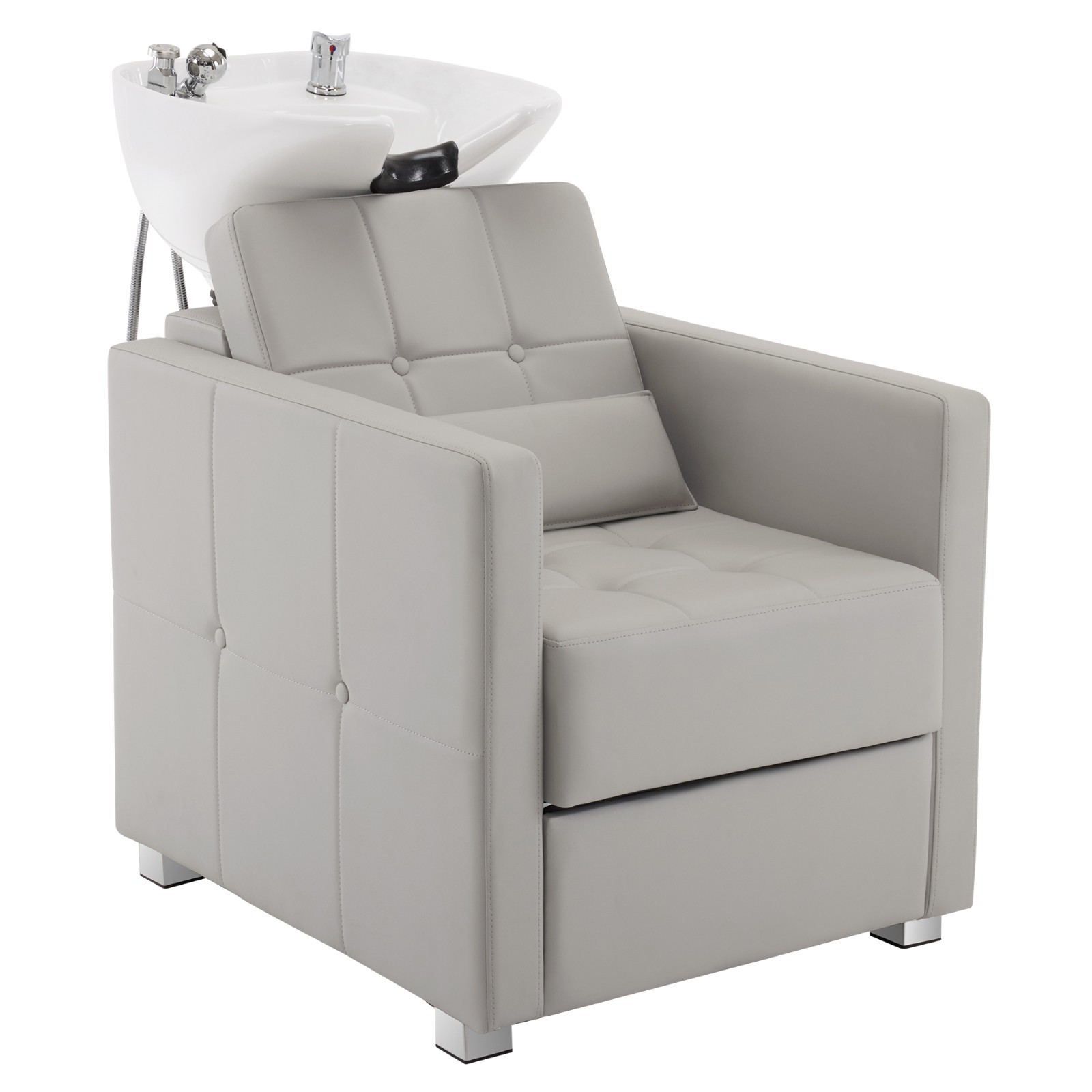 BarberPub Shampoo Chair with Backwash Ceramic shampoo Bowl Unit Station 9309