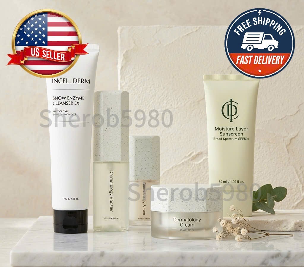 In.cellderm 5pcs Skincare Set |Snow,Booster,Serum,Cream,Sunscreen| K-Beauty – US