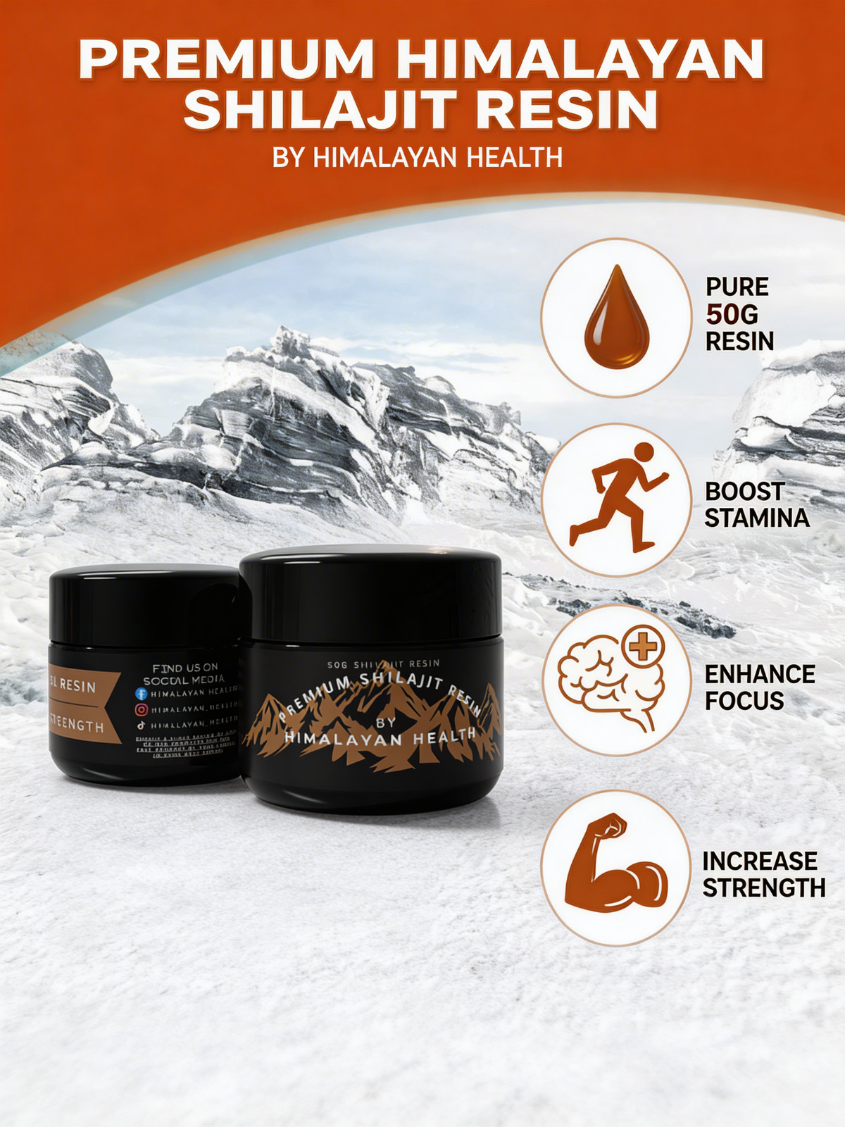 Organic 100% Pure Himalayan Shilajit, Extremely Potent, Fulvic Acid, Genuine 50G