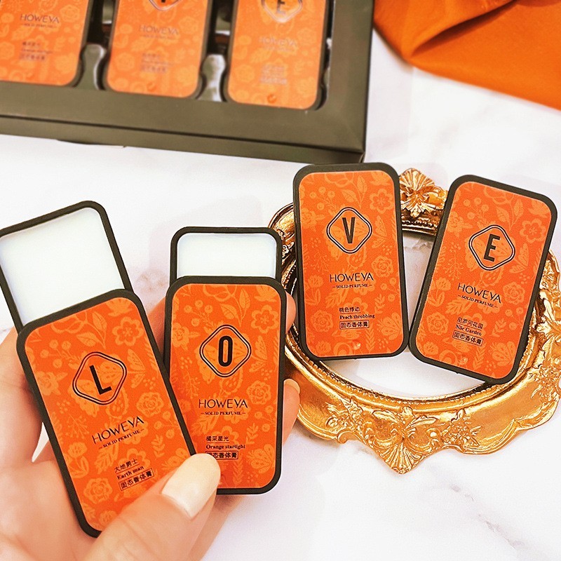 Solid Perfume Gift Set 4pcs Long Lasting Pocket Fragrance Balm Travel Perfume