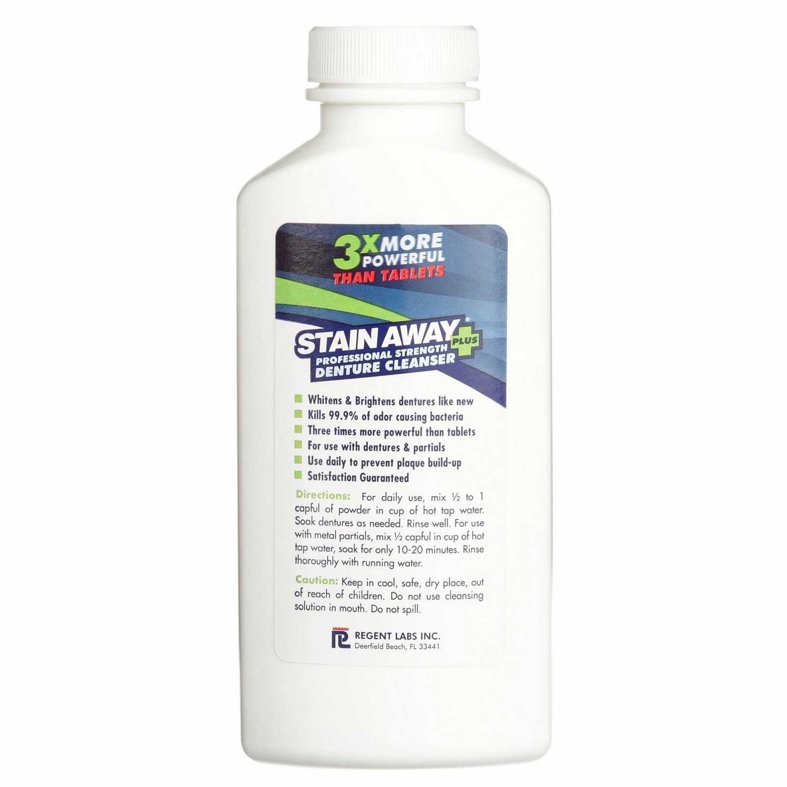 Stain Away Plus Denture Cleanser Professional Strength Fast Relief 8.1oz 12 Pack