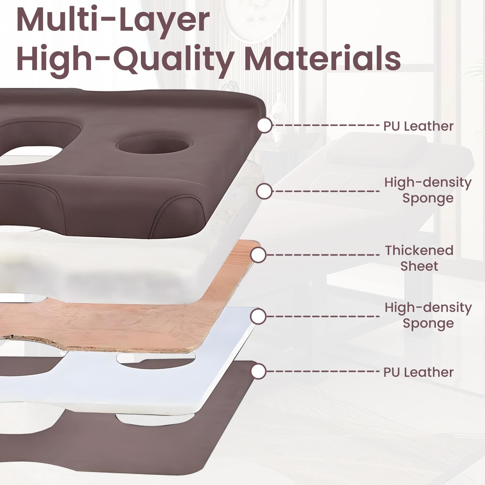 Heavy Duty Massage Treatment Table Facial Bed Salon Beauty W/Open-Chest,Headrest