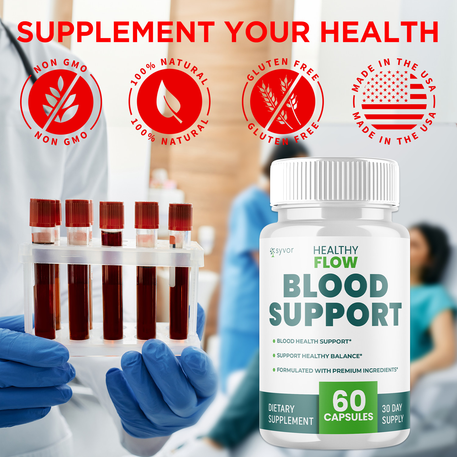 (3 Pack) Healthy Flow Blood Advanced, HealthyFlow Support Supplement 180 Capsule