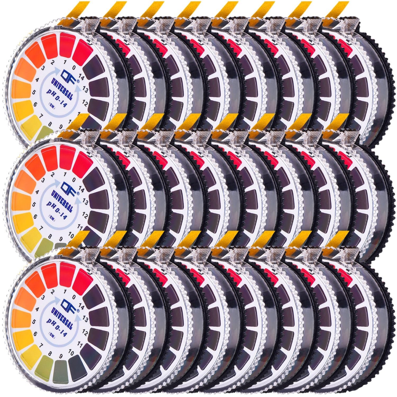 Universal pH Test Paper Strips – Full Range 0-14, 16.4 ft Roll, 24 Strips