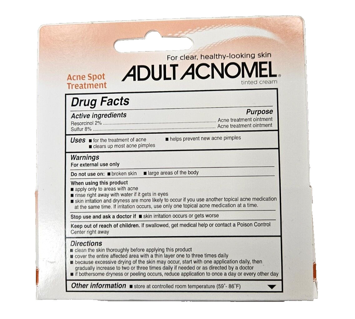 Acnomel Adult Acne Cream 1.3oz PHARMACY FRESH! ~