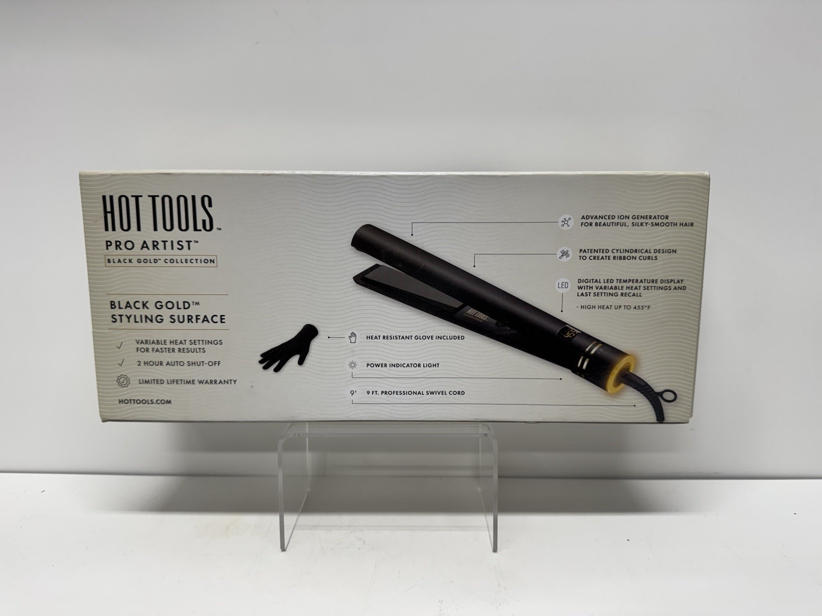 Hot Tools Revolutionary 1.25″ Flat Iron Straightener – HT7123BG (Black/Gold)