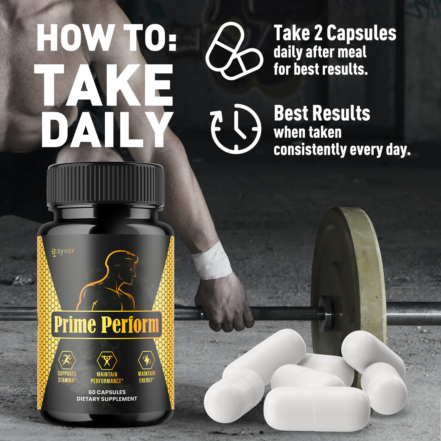 (5 Pack) Prime Perform Advanced Male Support Supplement PrimePerform 300 Capsule