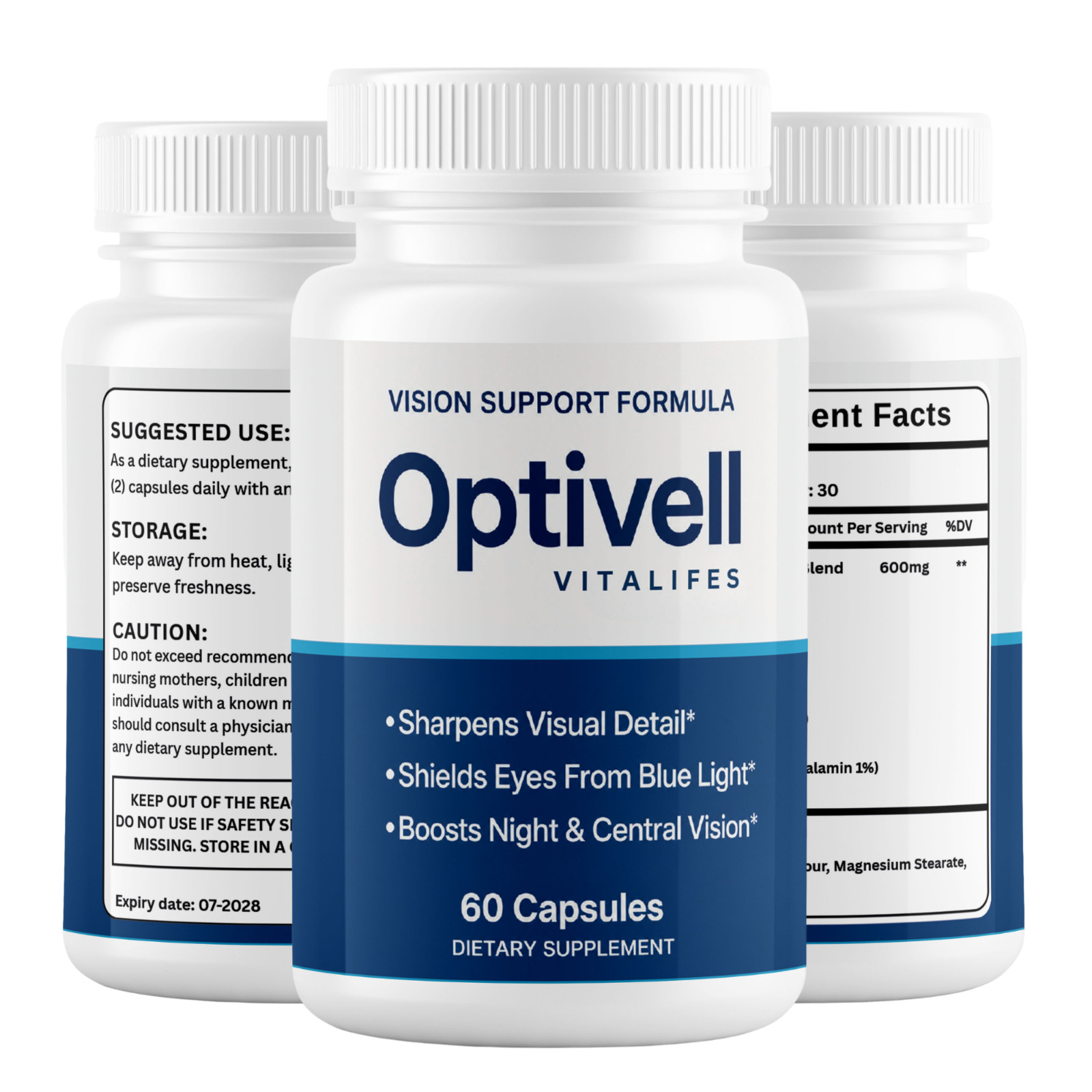(5 Pack) Optivell Vision Support Formula, Opti Vell Eye Health (300 Capsules)