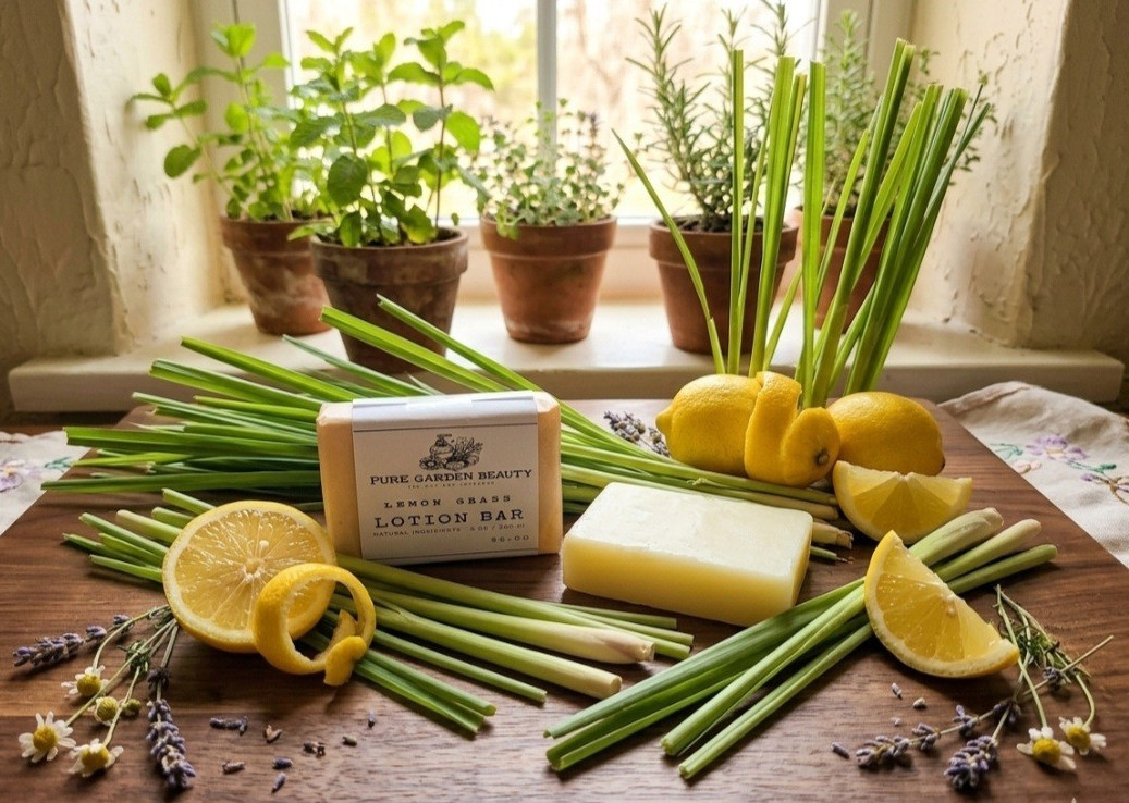 PureGardenBeauty All Natural Lemongrass Body Bar Lotion 3 oz