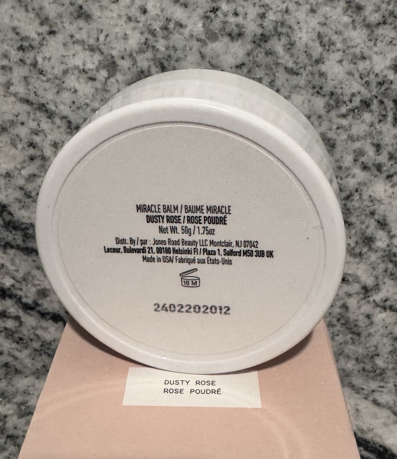Jones Road Miracle Balm Full Size Face Hydrating Glow Balm, Dusty Rose, New