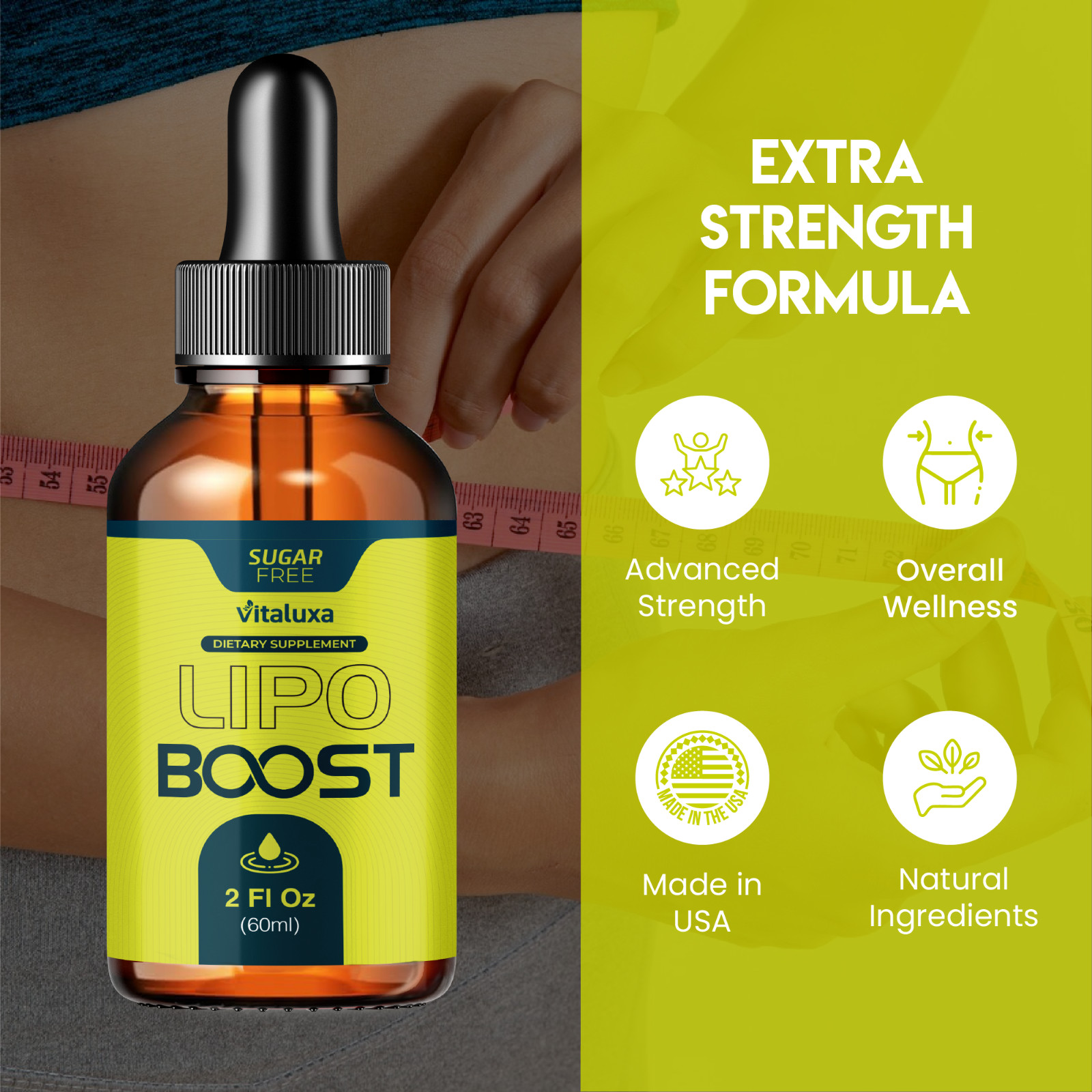(5 Pack) Lipo Boost Drops, LipoBoost Liquid Supplement Premium Blend (10 oz)