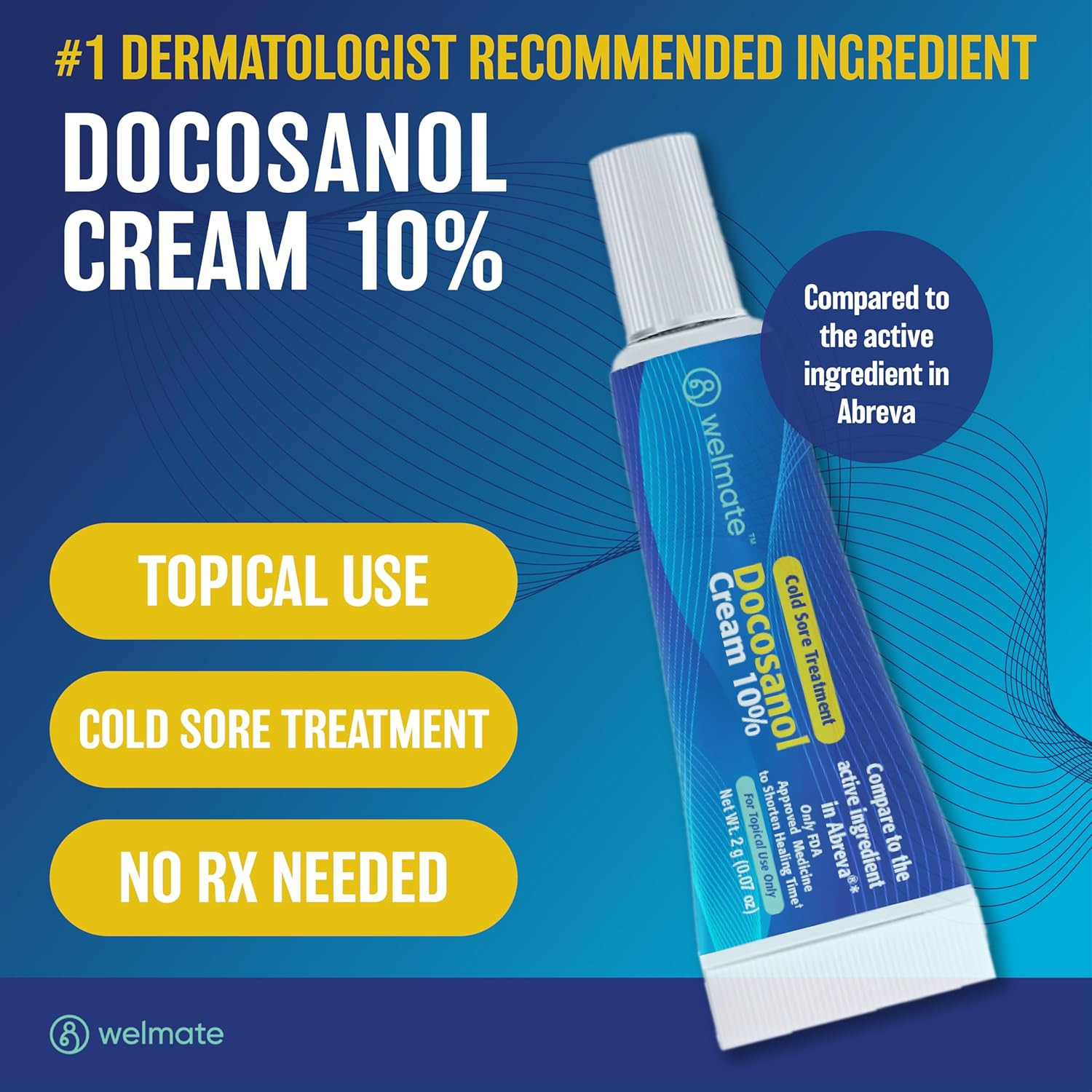 Docosanol 10% Cold Sore Treatment Cream Fever Blister Relief 2 Pack