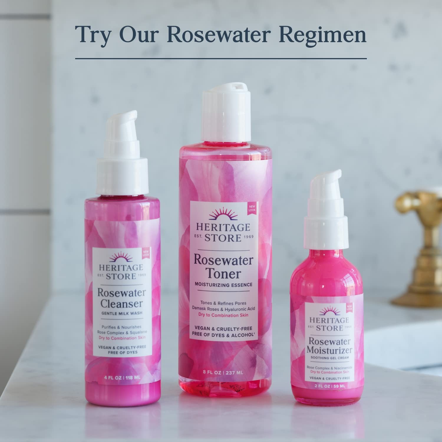 HERITAGE STORE Rosewater – Refreshing Face Mist 8 Fl Oz (Pack of 1), Pink