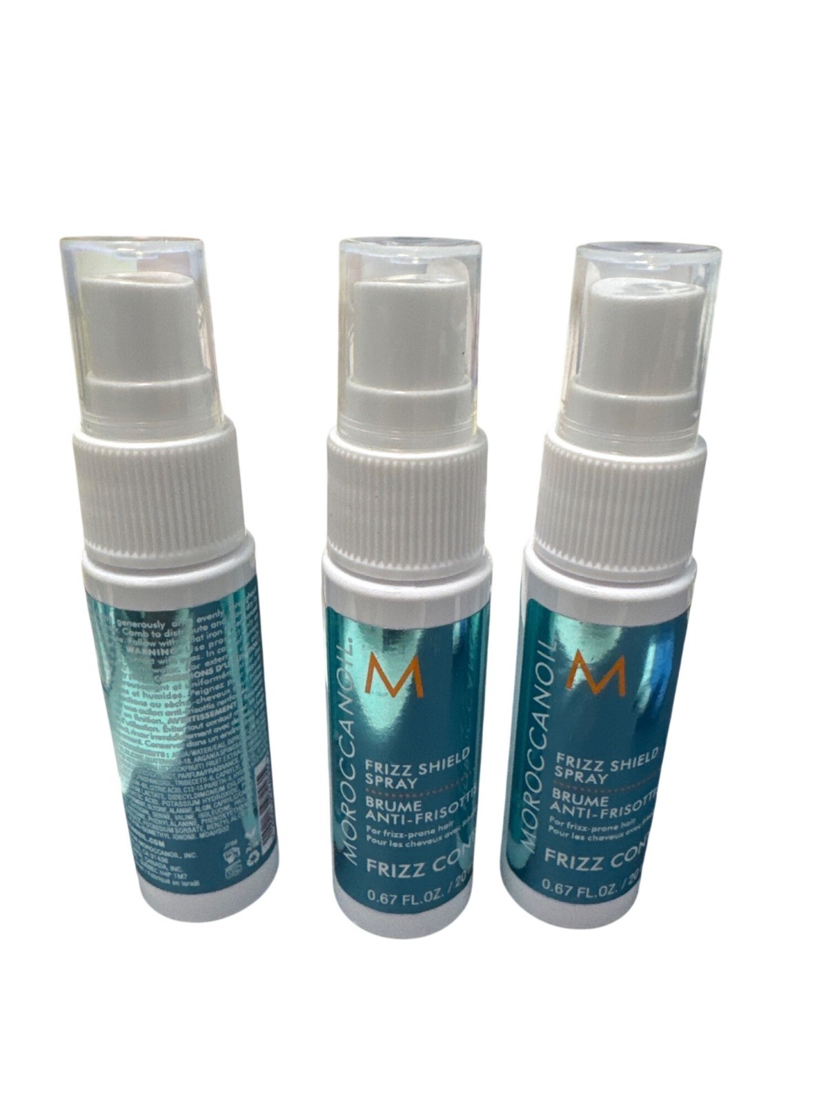 3 Moroccanoil Frizz Shield Spray 0.67 Oz 20 mL Each MINI Travel Moroccan Oil