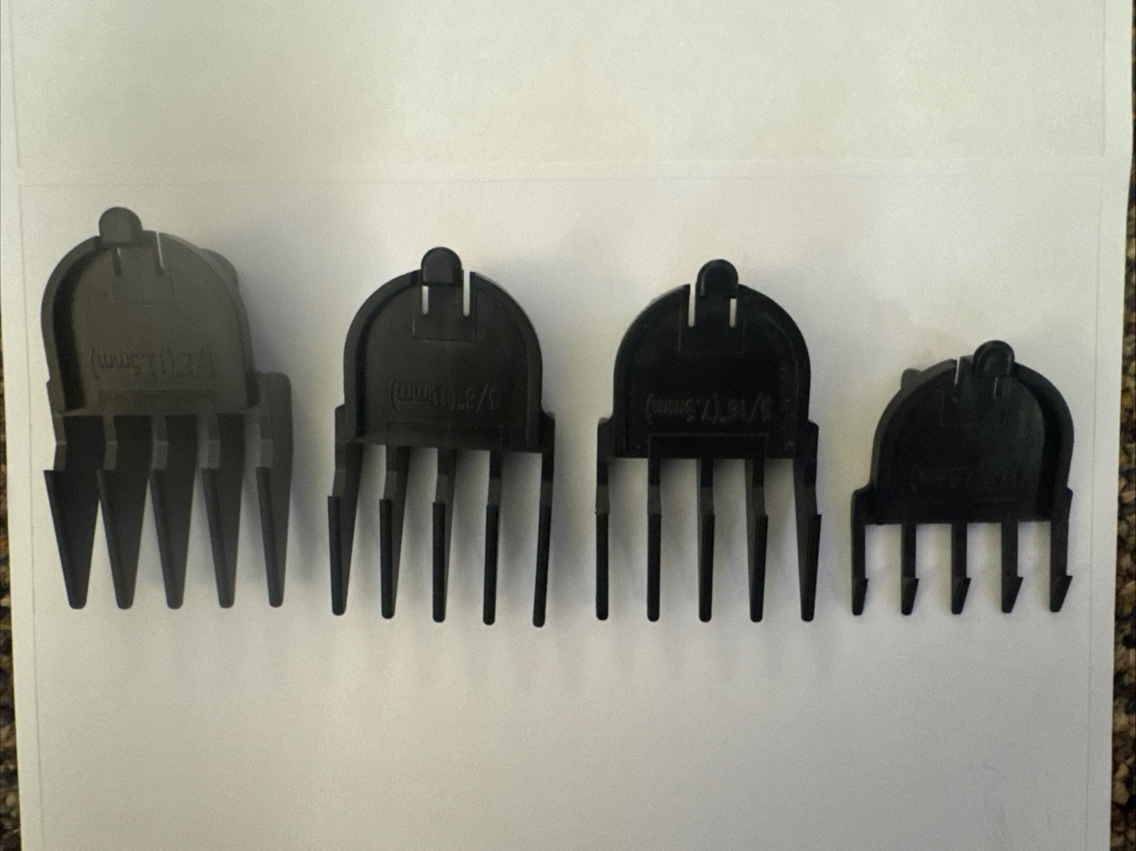 Professional Clipper Guards Set, 4 Pcs Cutting Guides 1/2, 3/8, 5/16, 1/8″