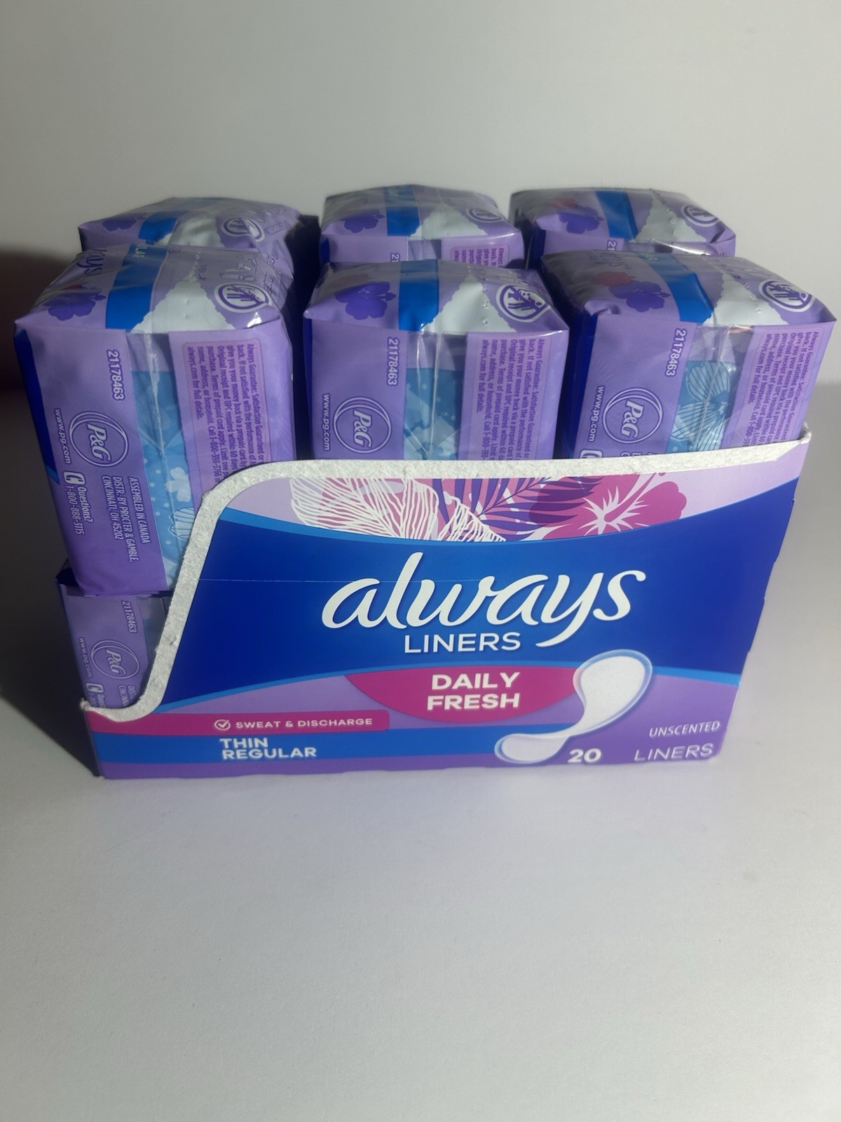 Always Daily Fresh Thin Regular Liners, a 20-count package (12 Pack)