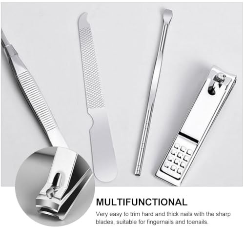 Travel Manicure Set with Nail Clipper Nail File Eyebrow Tweezers and Ear Pick