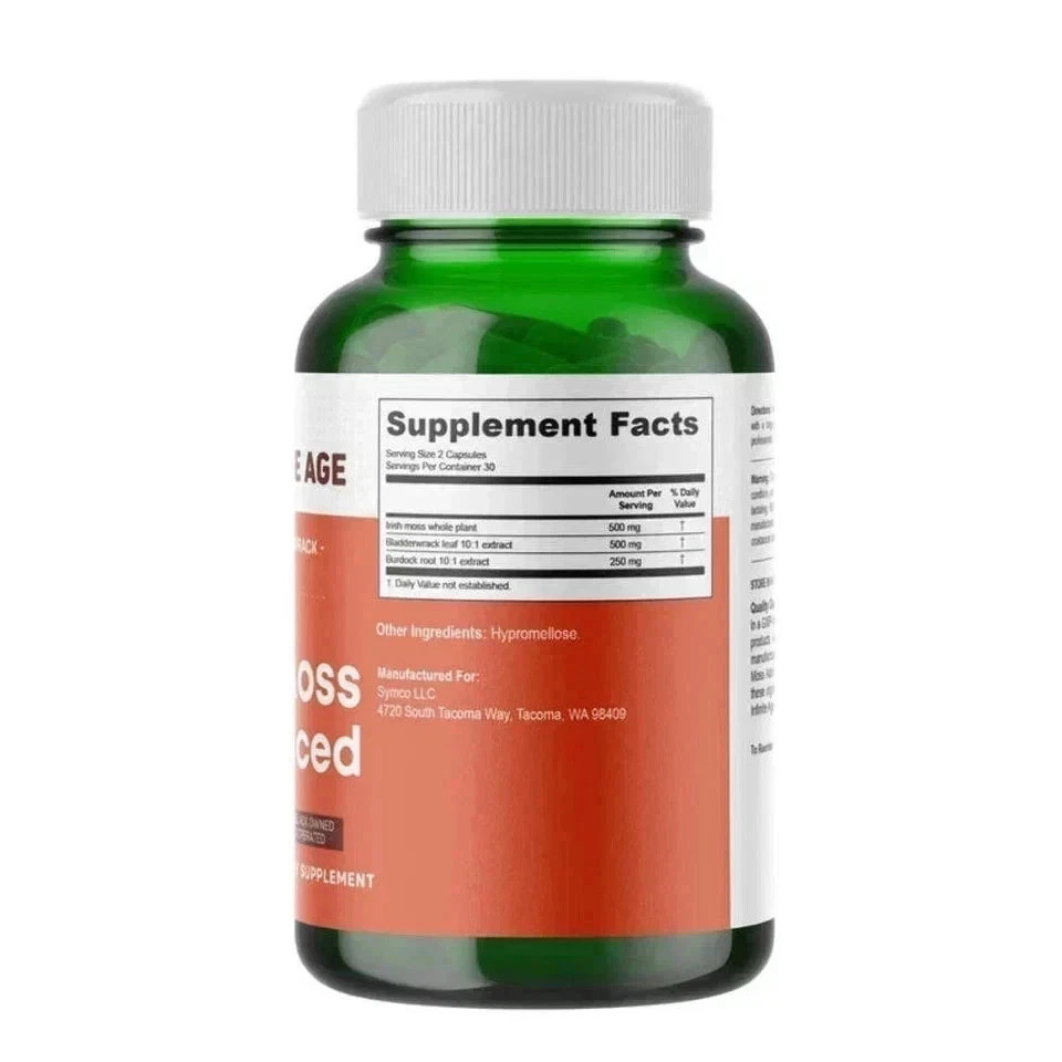 3 Pack INFINITE AGE Sea Moss Advanced 1250mg Superfood, High-Potency 60 Capsule