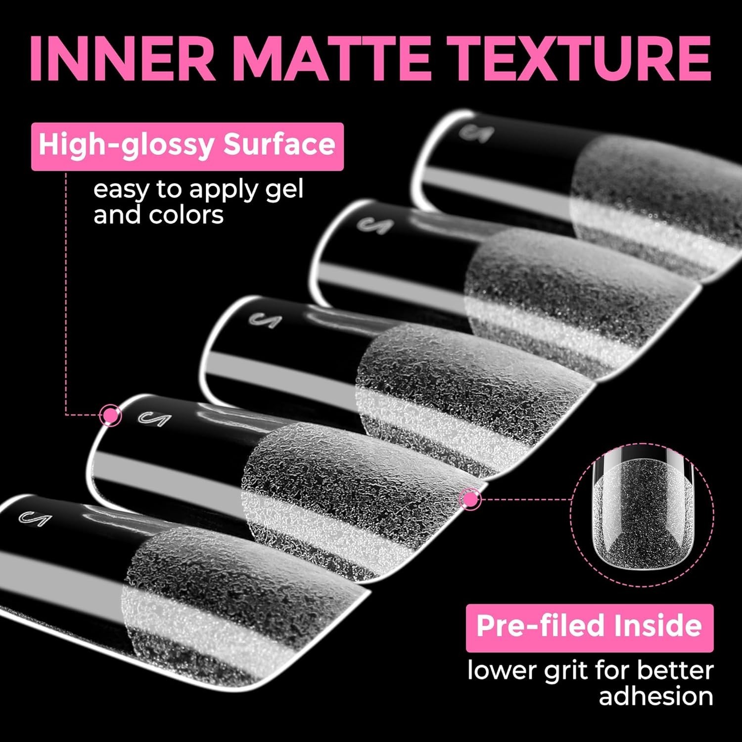 Versatile Square Nail Tips 216 Pieces Clear Press On for Acrylic and Gel Use