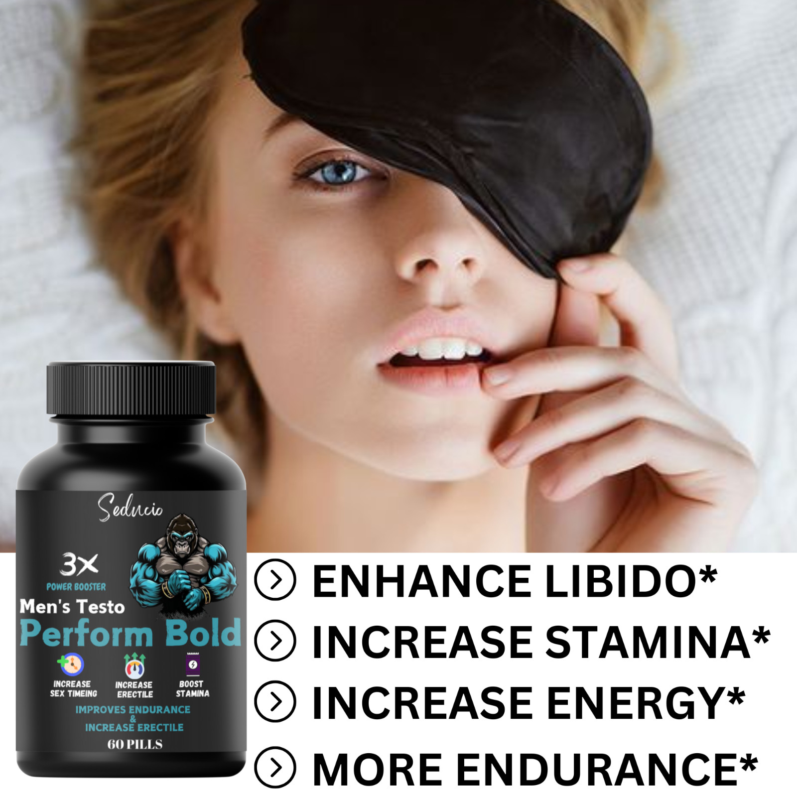 NEW . 60 Powerful Capsules . Works In 10 Minutes. 100% Money Back Guaranteed