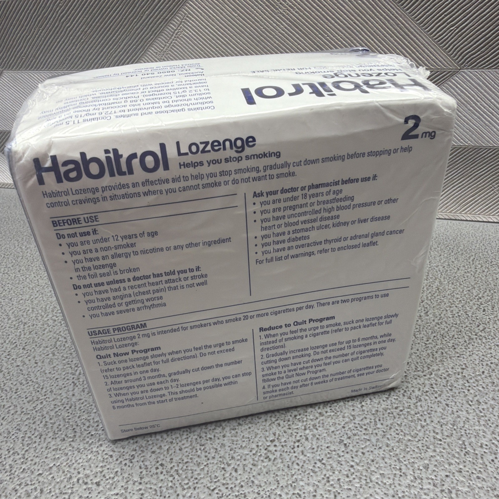 Habitrol Nicotine 2mg Mint Flavor Lozenges 216 Pieces EXP 11/2026 (NEW OTHER)