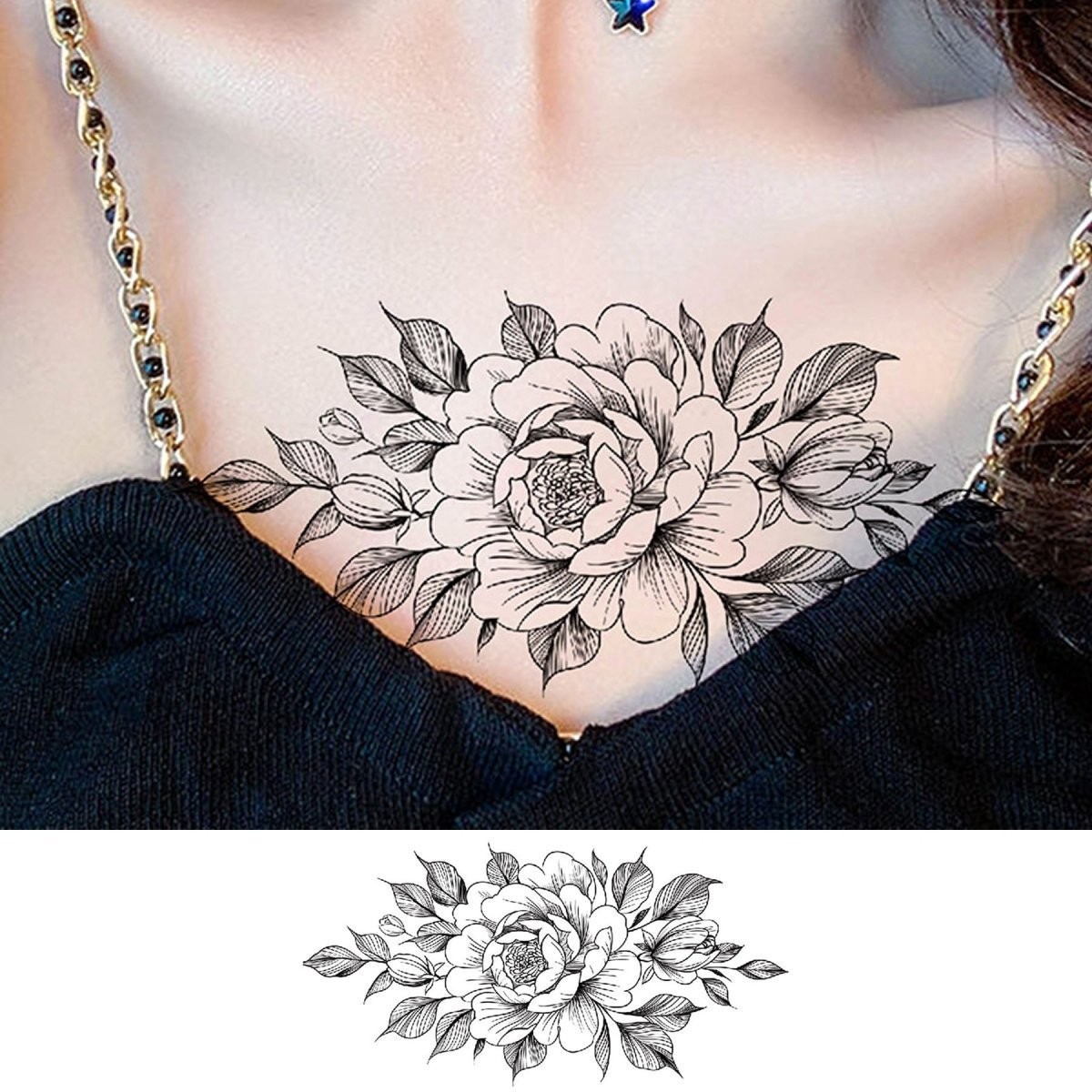 5 Flower Tattoo Sheets – Waterproof, Safe & Easy to Apply