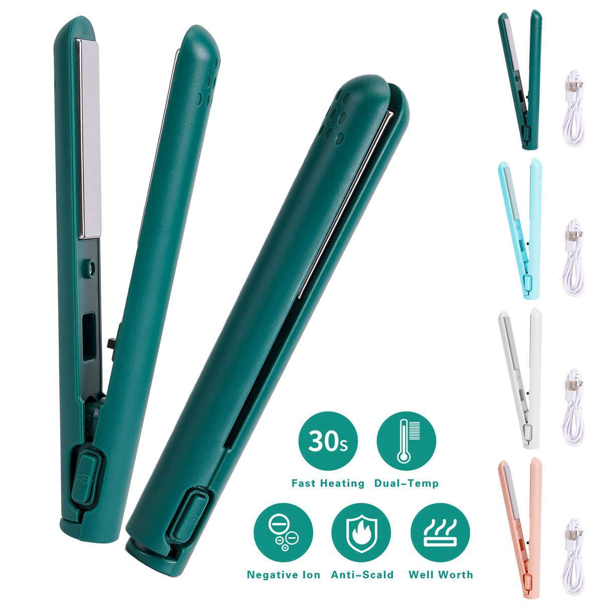 Mini Dual Purpose Curling Iron,Upgrade Small Hair Straightener,Portable 2 in 1