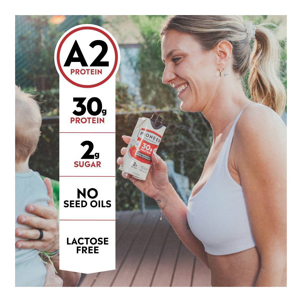 Pioneer Pastures A2 High Protein – 30g Protein-Strawberries & Cream-4pk/11 fl oz