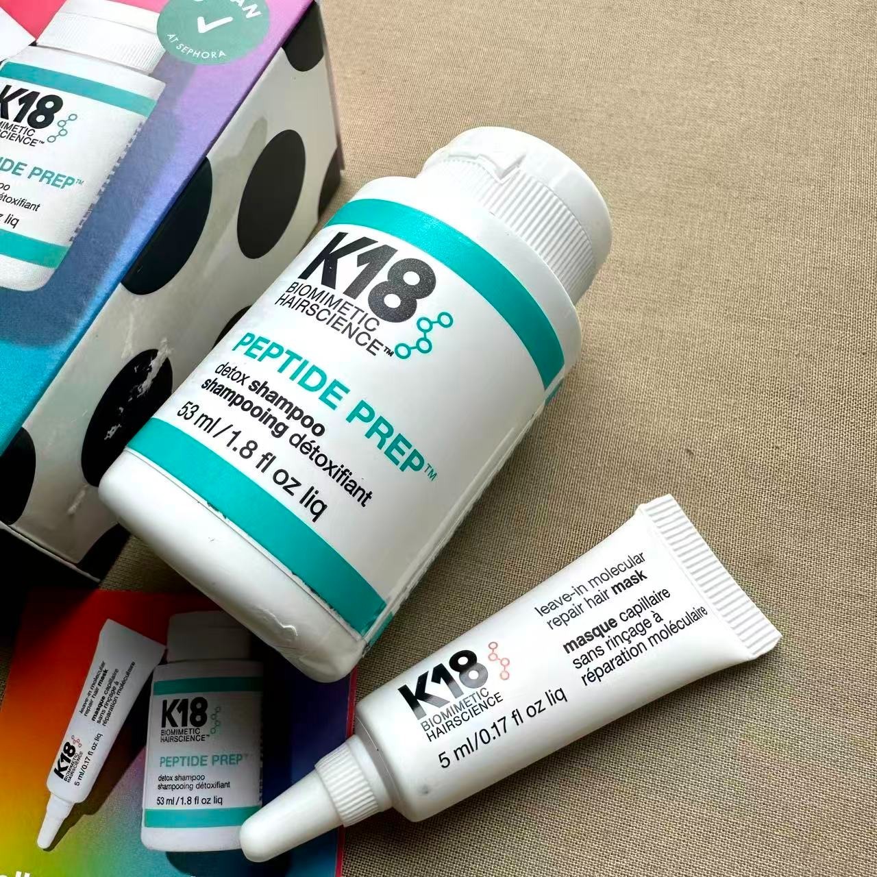 K18 Biomimetic Hairscience Peptide Prep & Mask Mini Set – Brand New