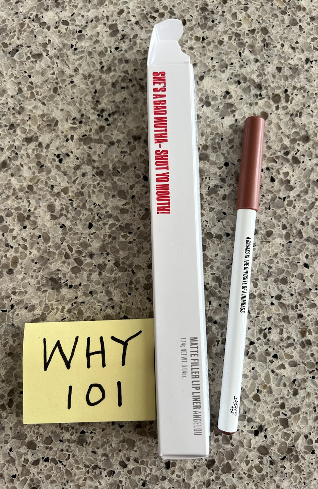 UOMA Badass MF Matte Filler Lip Liner In ANGELOU 1.14g/.04oz FULL SZ BNIB SEAL