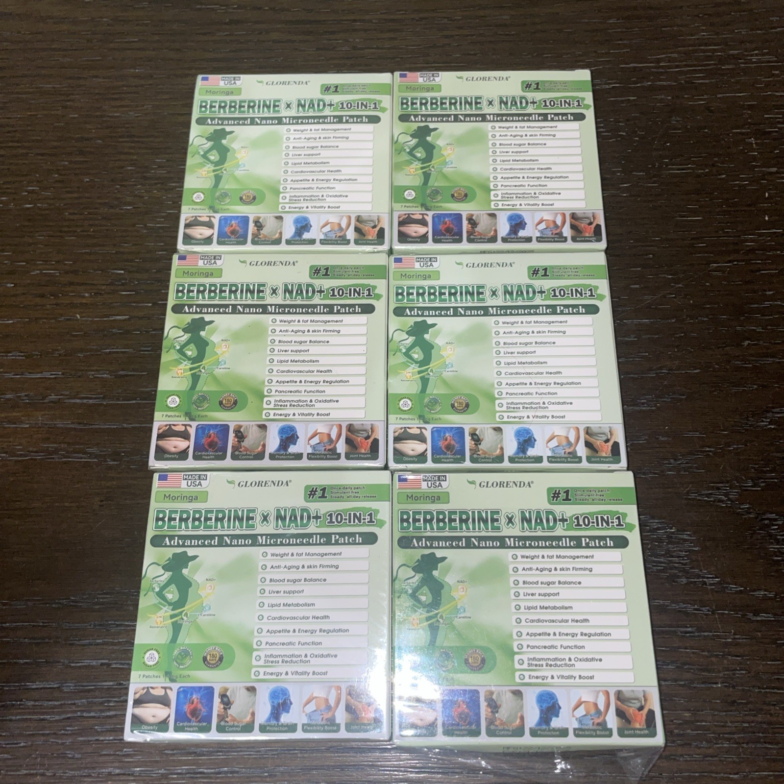 (6) Moringa Berberine x NAD+ 10-in-1 Advanced Nano Microneedle Patch Weight Loss