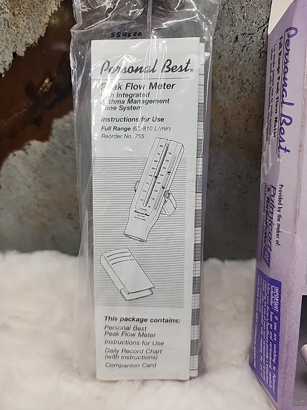 Vintage Pulmicort Full Range Peak Flow Meter with Original Box and Instructions