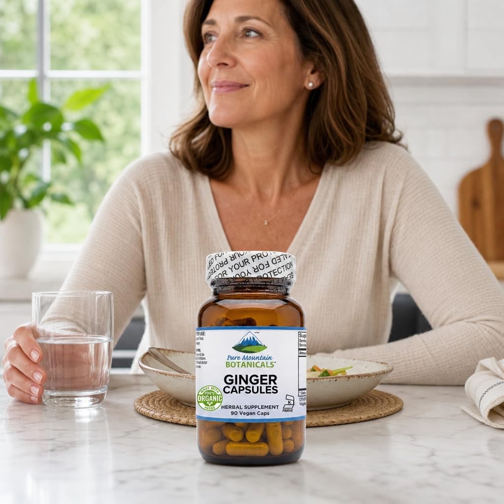 Best Ginger Capsules for Digestion? Pure Mountain Botanicals with Organic Ginger