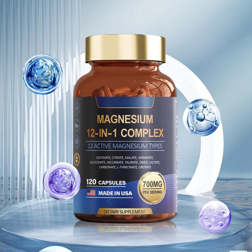 1-3 PACK Magnesium Complex 700mg 12 in 1 Magnesium Supplement with 120 counts