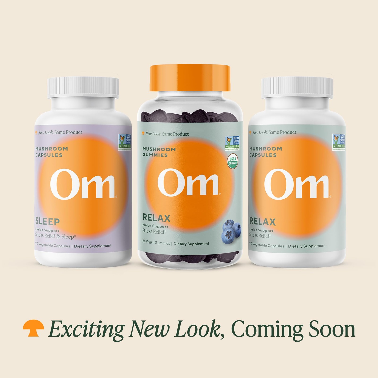 OM MUSHROOM SUPERFOOD Relax Mushroom Capsules, 90 Count, 30 Days, Reishi Mush…