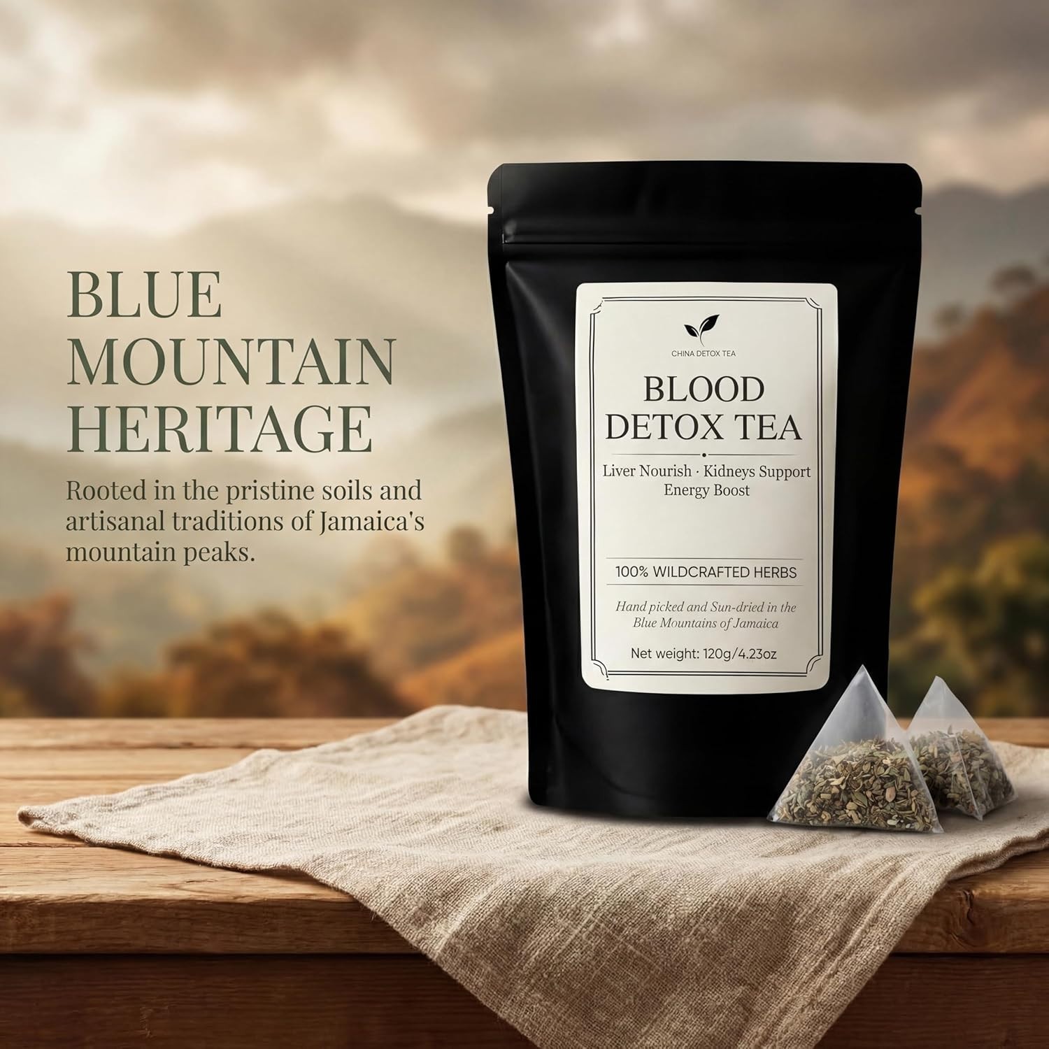Jamaican Healing Garden Blood Detox Tea,Wildcrafted Herbs with Guaco,Burdock R..